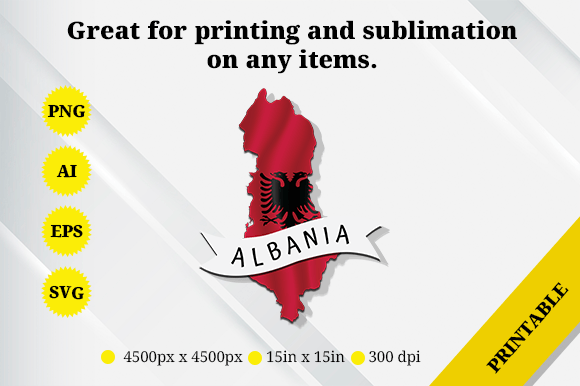 Albania Map Flag: Graphics for Crafts