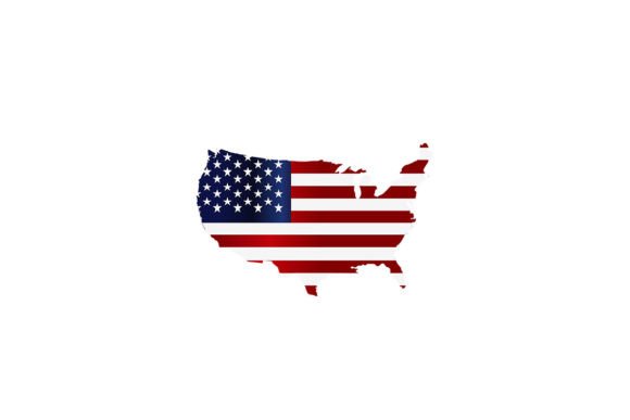 American Flag Map DXF SVG PNG for Graphics and Crafts
