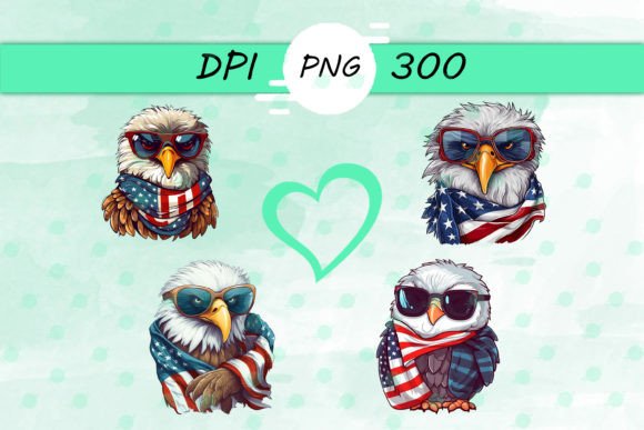American Flag with Eagle Sticker
