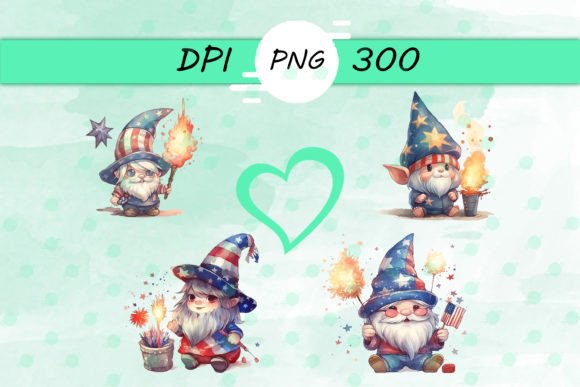 American Flag with Gnome Png