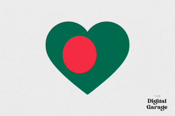 Bangladesh Heart Flag, SVG PNG