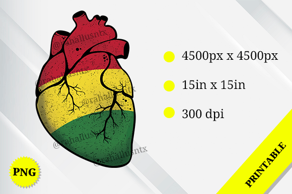 Bolivia Heart Flag Graphics for Crafts