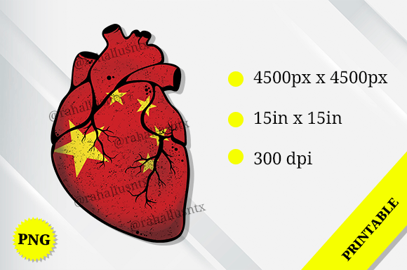 China Heart Flag: Graphics for Crafts and Creative Design