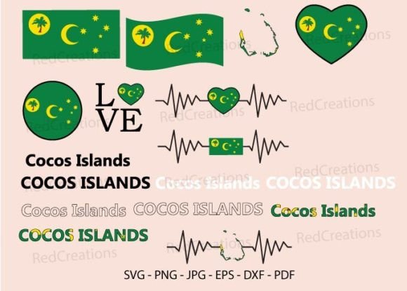 Cocos Keeling Islands Flag Bundle Svg Graphics