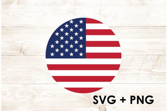Colored Circle USA Flag Graphics