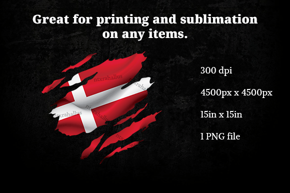 Denmark Ripped Flag PNG: Graphics for Crafts and Creative Marketing