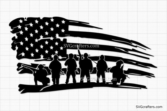 Distressed Police Flag Svg for Crafts and Graphics
