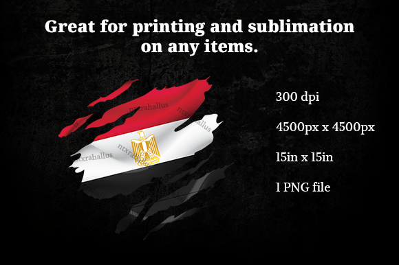 Egypt Ripped Flag PNG for Graphics and Crafts