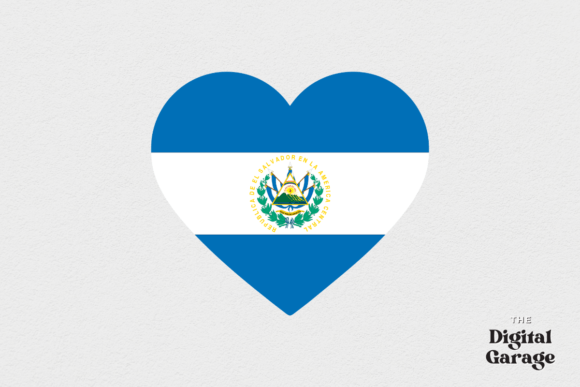 El Salvador Heart Flag, SVG PNG – Graphics & Crafts