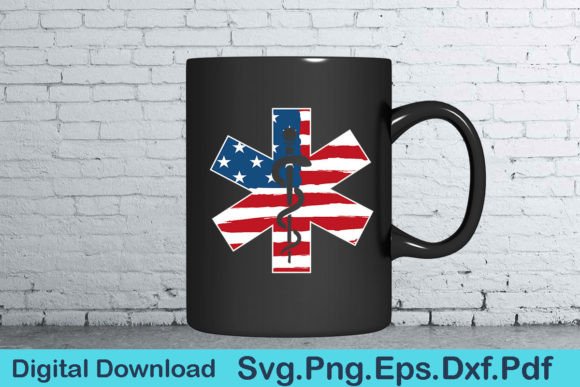 EMT USA American Flag 4th of July Gift Graphics and Crafts