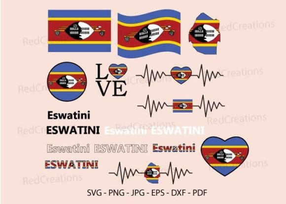 Eswatini Flag Svg Bundle, Graphics and Crafts