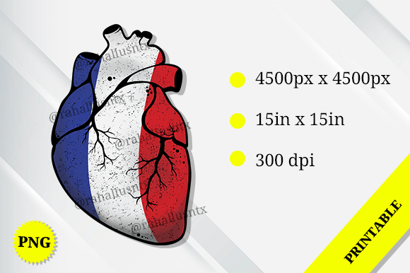 France Heart Flag Graphics for Crafts