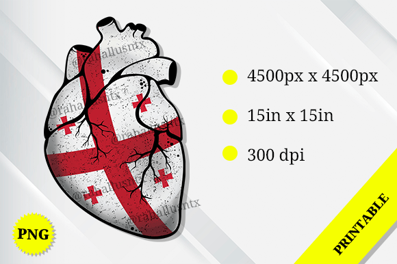 Georgia Heart Flag: Graphics for Crafts and Small Business Branding