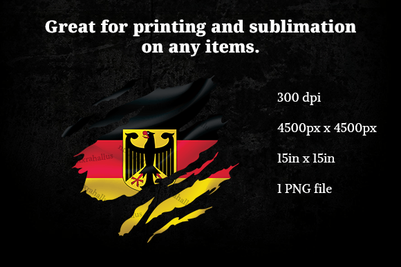 Germany Ripped Flag PNG for Crafts and Graphics