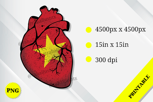 Graphics and Crafts: Vietnam Heart Flag