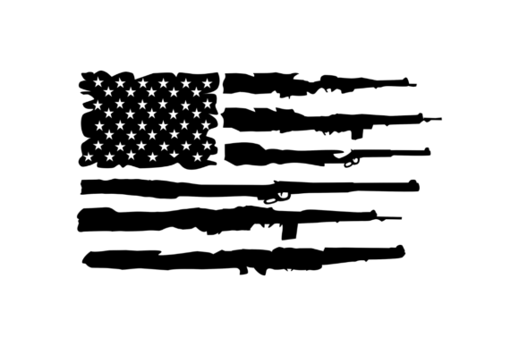 Gun Rifles American Flag Graphics