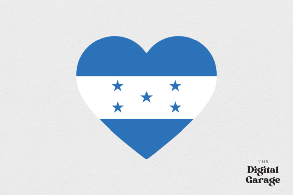 Honduras Heart Flag, SVG PNG