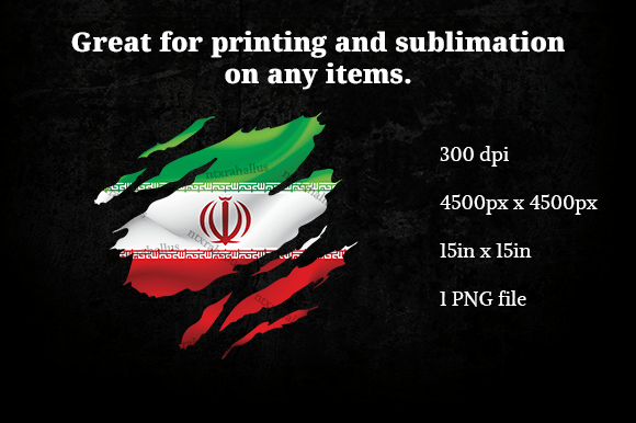 Iran Ripped Flag PNG