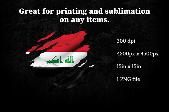 Iraq Ripped Flag PNG for Graphics and Crafts