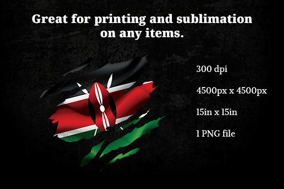 Kenya Ripped Flag PNG: Graphics for Crafts and Content