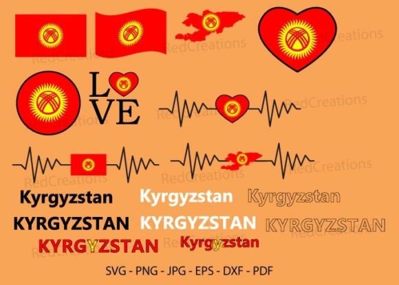 Kyrgyzstan Flag Bundle: Graphics & Crafts