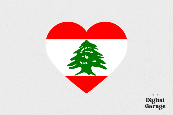 Lebanon Heart Flag, SVG PNG: Graphics for Crafts