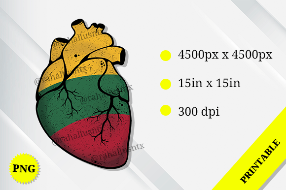 Lithuania Heart Flag Graphics & Crafts