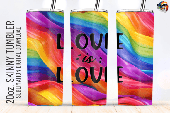 Love is Love Pride Flag Tumbler Wrap Graphics