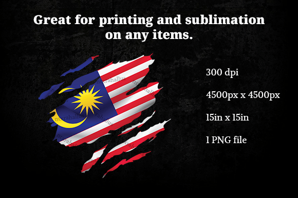 Malaysia Ripped Flag PNG Graphics