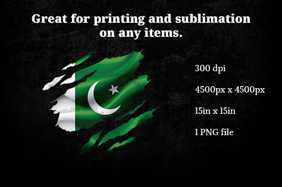 Pakistan Ripped Flag PNG for Graphics and Crafts