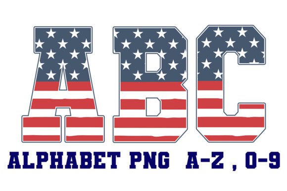 Patriotic American Flag Alphabet Letters