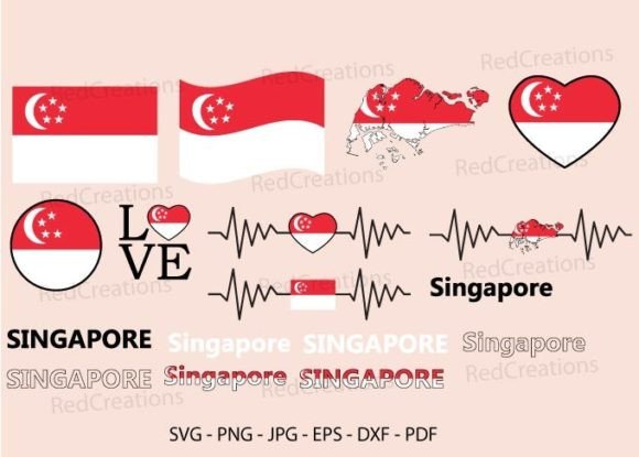 Singapore Flag Svg Bundle: Graphics & Crafts
