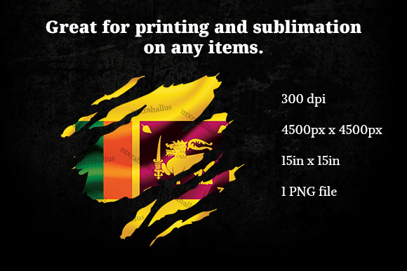 Sri Lanka Ripped Flag PNG Graphics