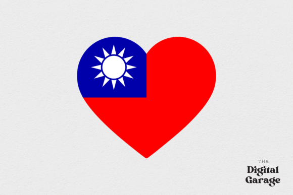 Taiwan Heart Flag, SVG PNG for Graphics and Crafts