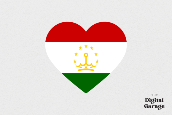 Tajikistan Heart Flag, SVG PNG: Graphics for Crafts and Content