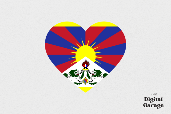 Tibet Heart Flag, SVG PNG: Graphics for Crafts