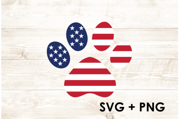 USA America American Flag Paw Paws Dog