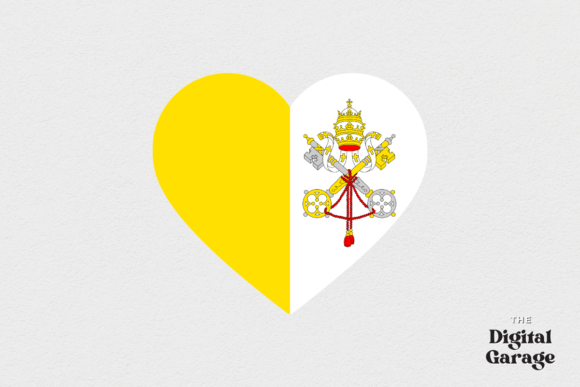 Vatican City Flag, Vatican City Heart SV Graphics