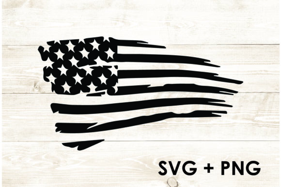 Waving Distressed American Flag Graphics and Crafts