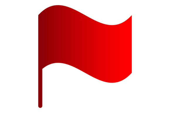 Waving Flag Icon. Red Pointer. Mark Tag