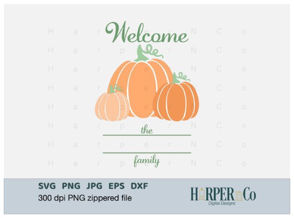 Welcome Pumpkin SVG Garden Flag, PNG